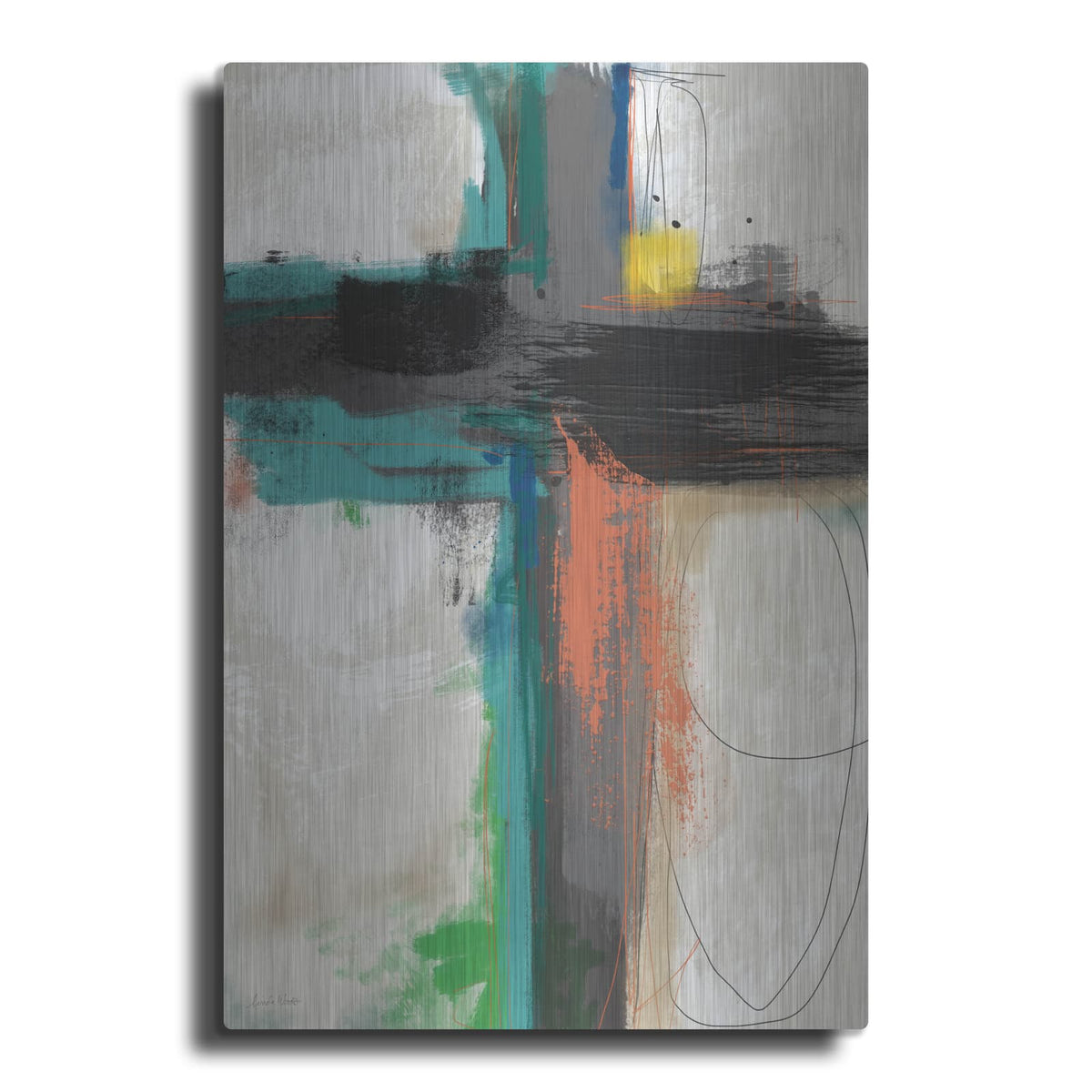 'Contemporary Cross II' by Linda Woods – Metal Wall Art