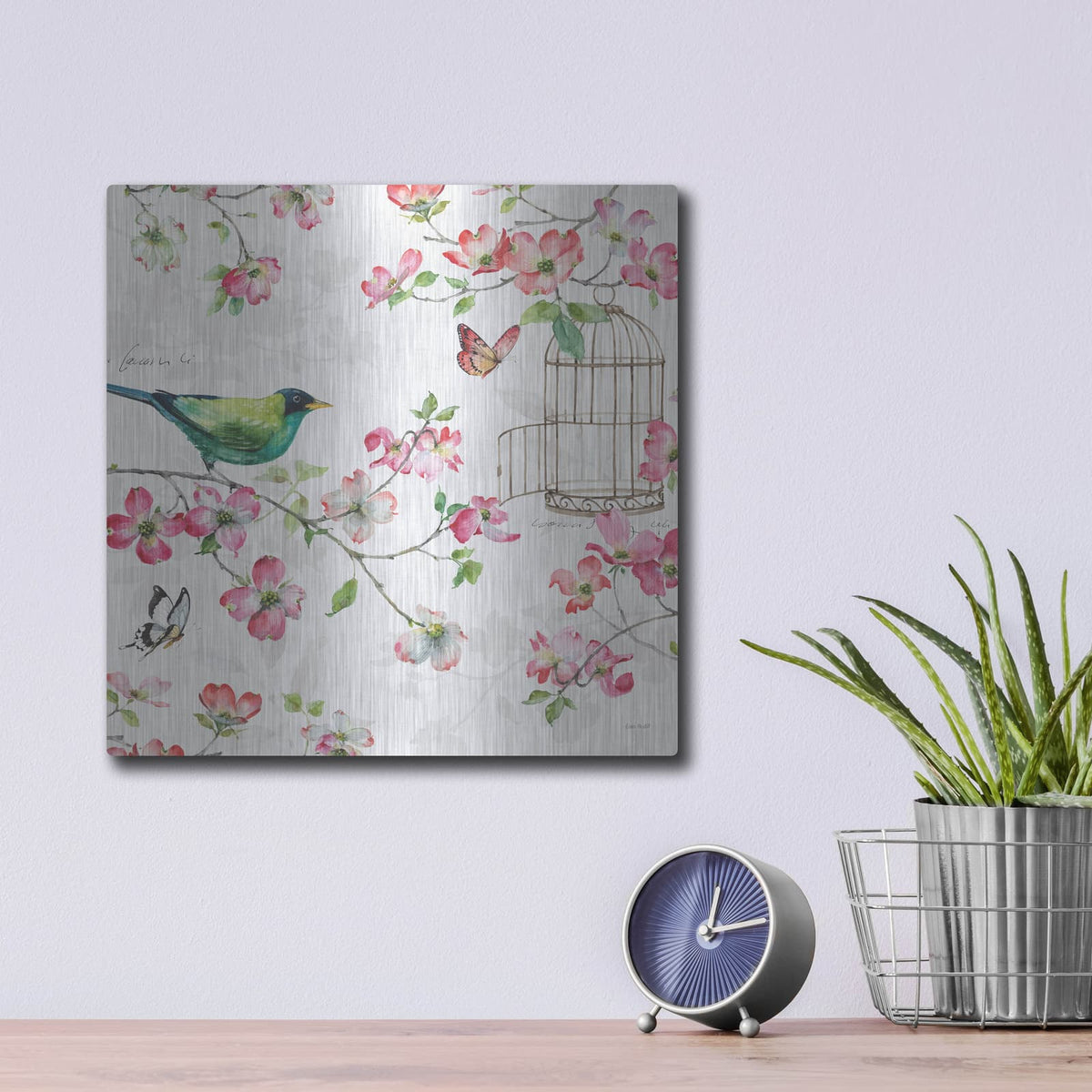 'Dogwood Garden IV' by Lisa Audit – Metal Wall Art, 12x12 room view