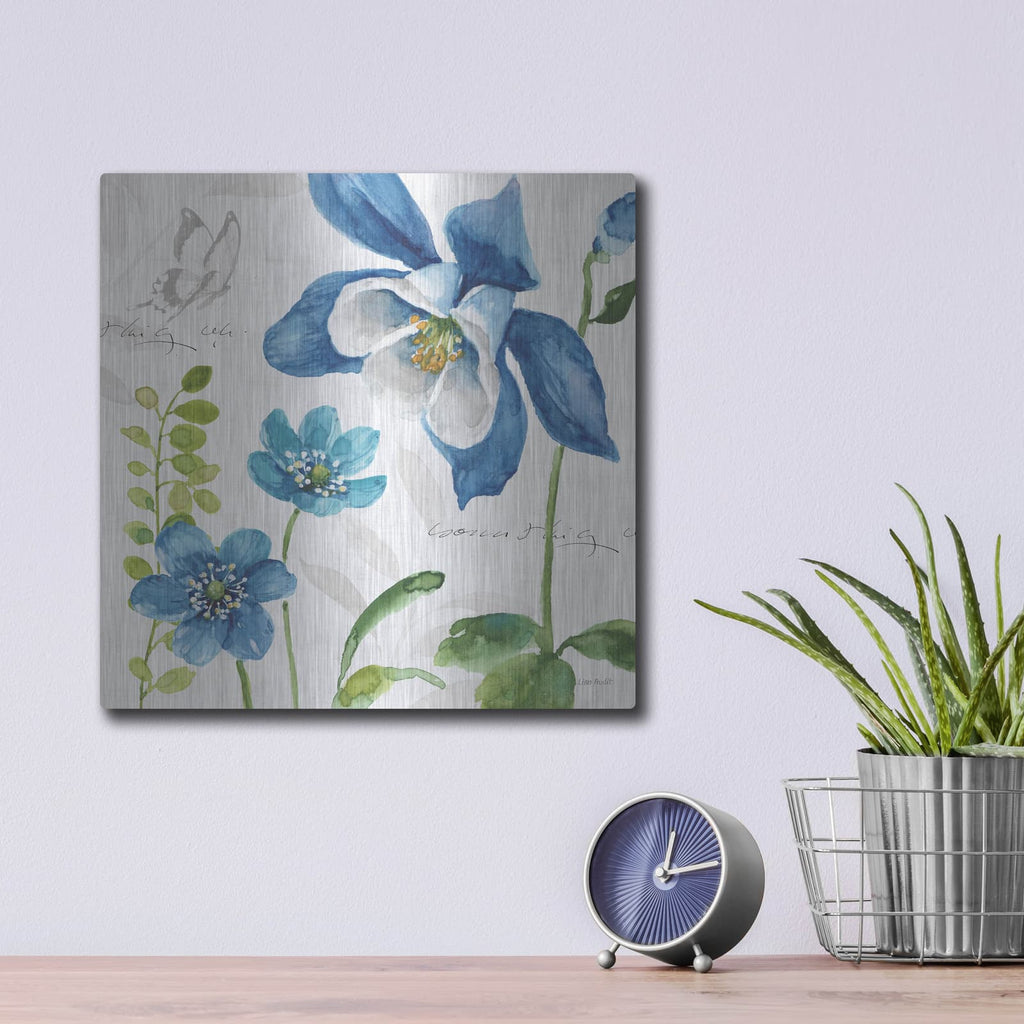 'Blue And Green Garden III' by Lisa Audit – Metal Wall Art, 12x12 room view