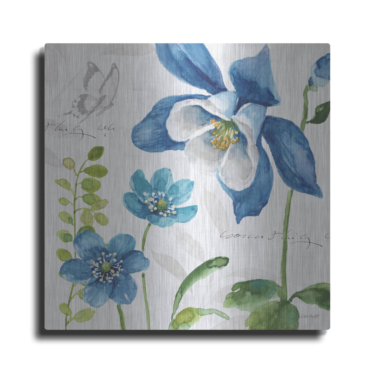 'Blue And Green Garden III' by Lisa Audit – Metal Wall Art