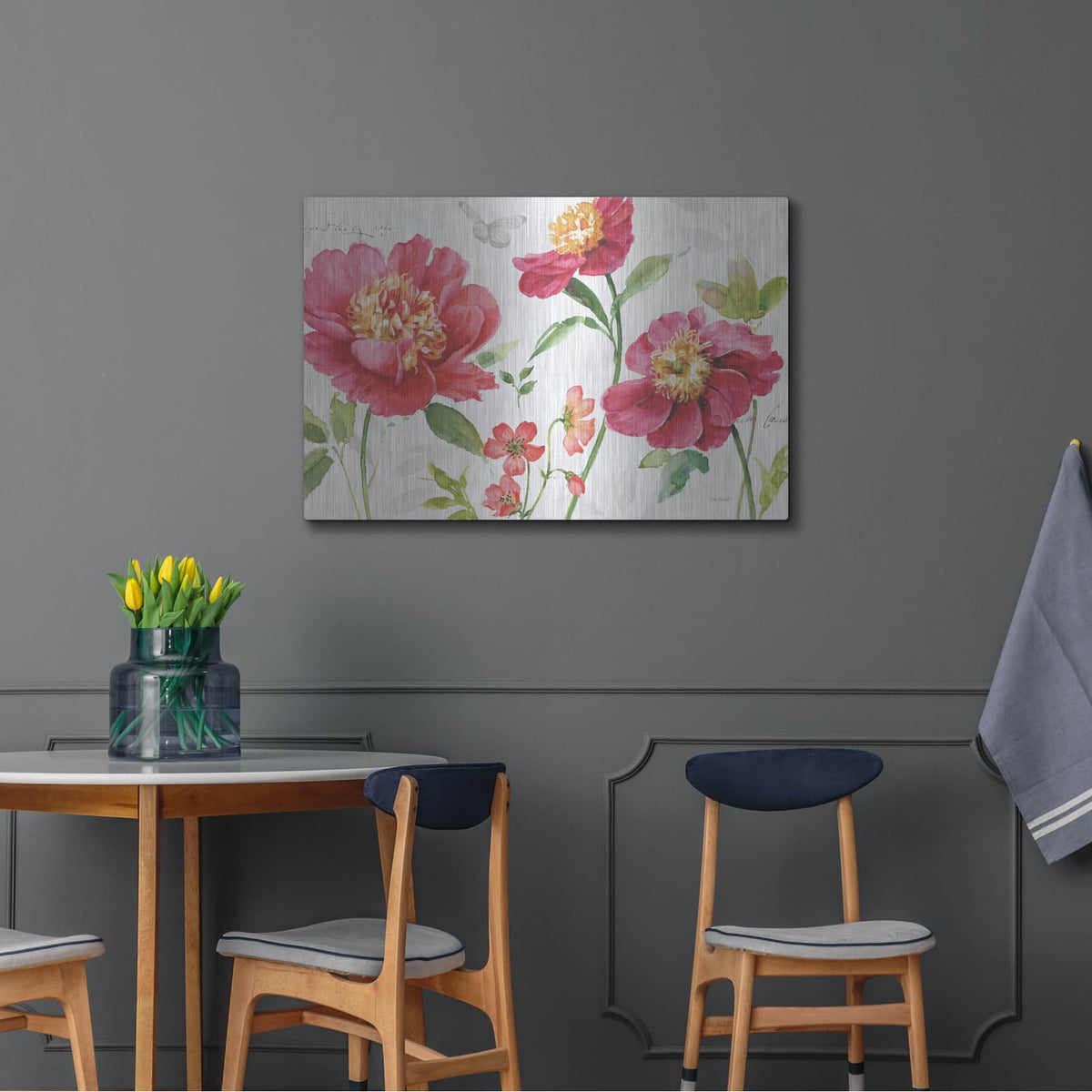 'Pink Garden I' by Lisa Audit – Metal Wall Art, 36x24 room view