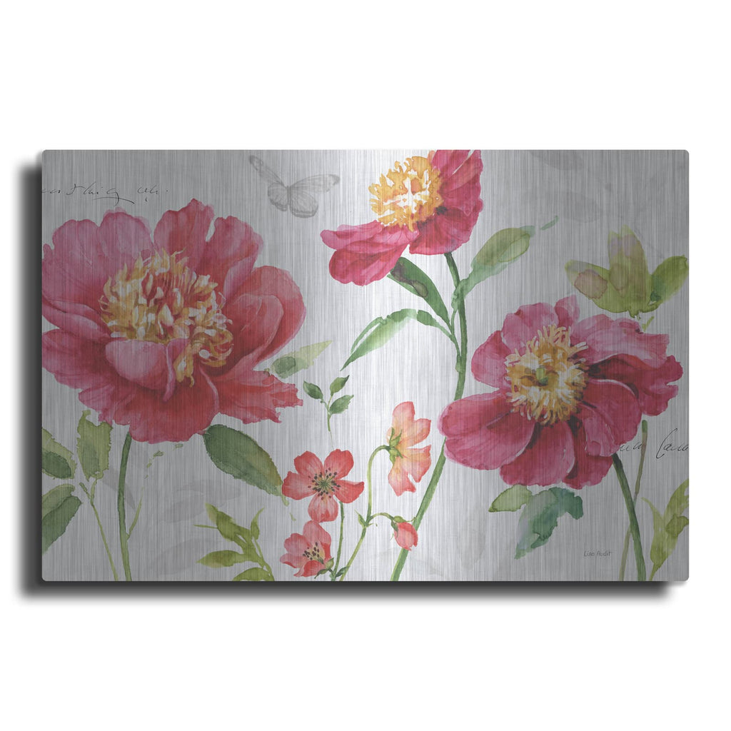 'Pink Garden I' by Lisa Audit – Metal Wall Art