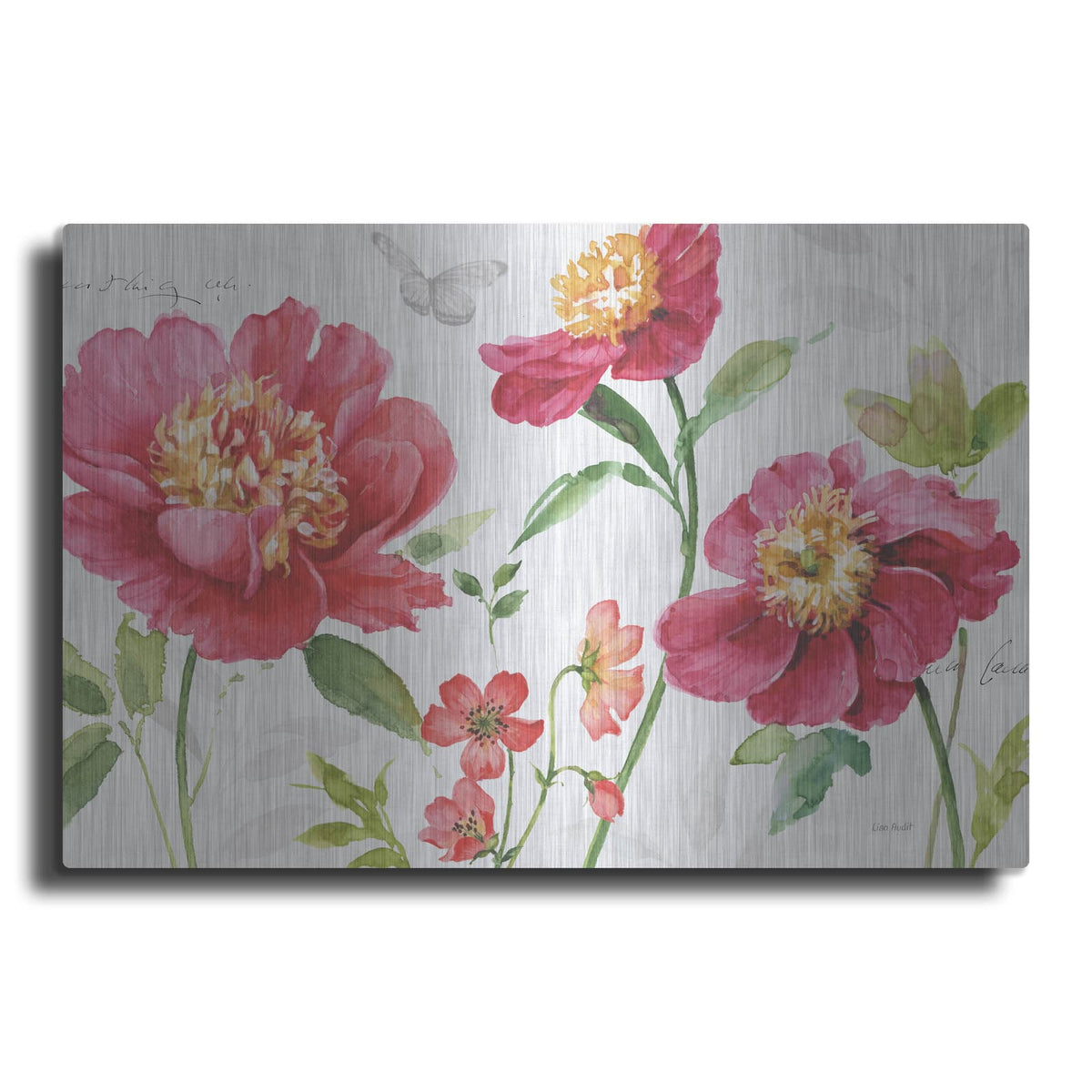 'Pink Garden I' by Lisa Audit – Metal Wall Art