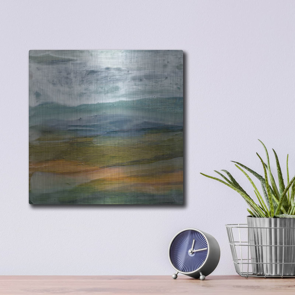 'Misty Mountain 1' by Alicia Ludwig – Metal Wall Art, 12x12 room view