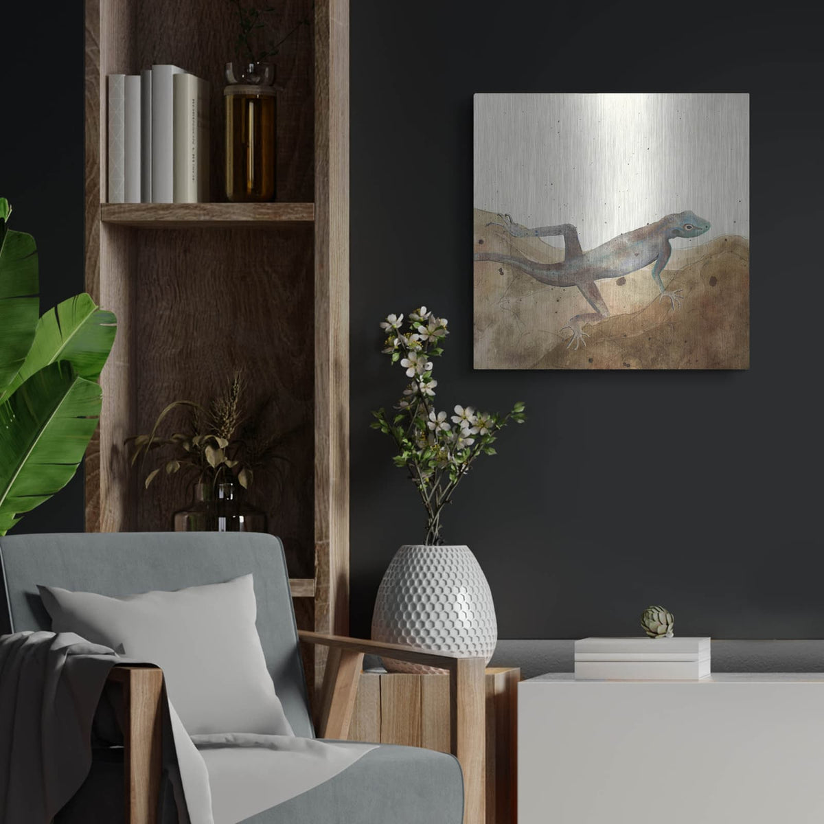 'Reptilian 3' by Alicia Ludwig – Metal Wall Art, 24x24 room view