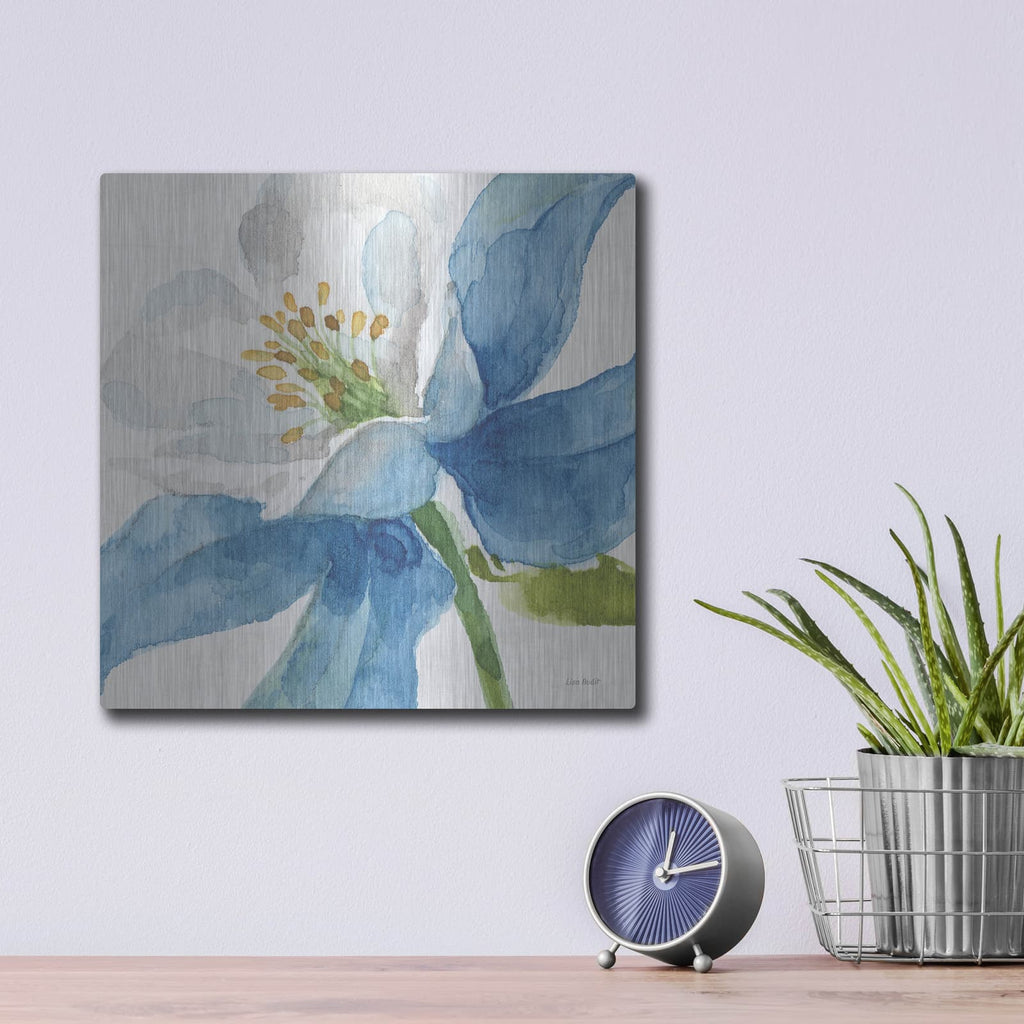 'Blue And Green Garden VI' by Lisa Audit – Metal Wall Art, 12x12 room view