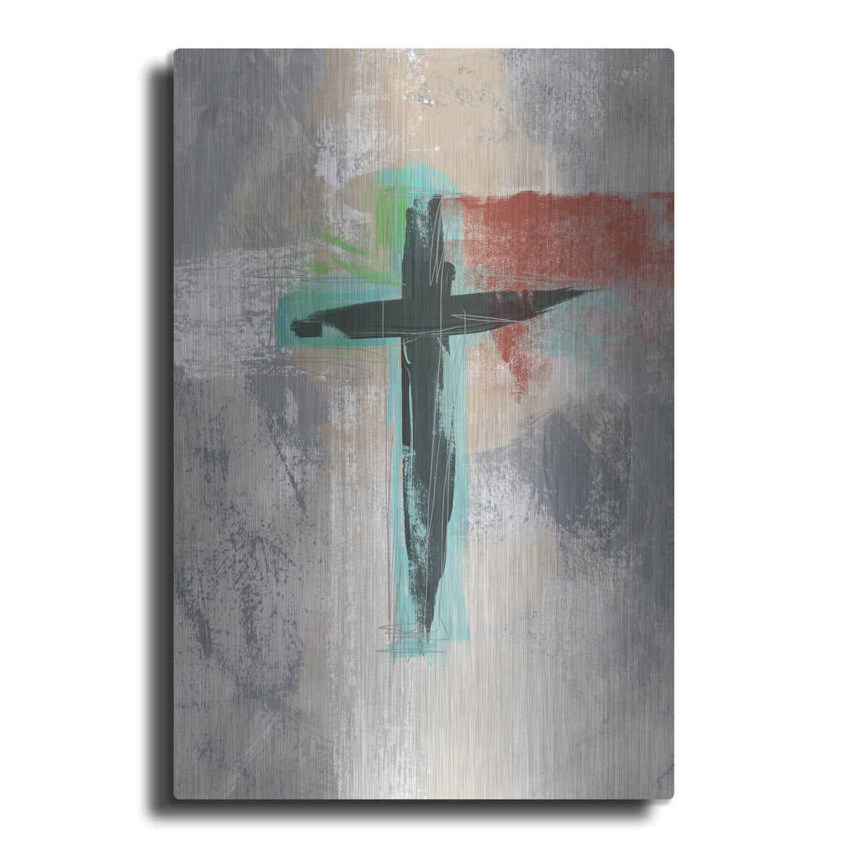 'Contemporary Cross III' by Linda Woods – Metal Wall Art