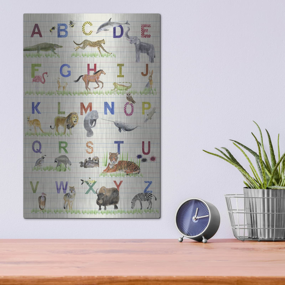 'Alphabet Animals' by Alicia Ludwig – Metal Wall Art, 12x16 room view