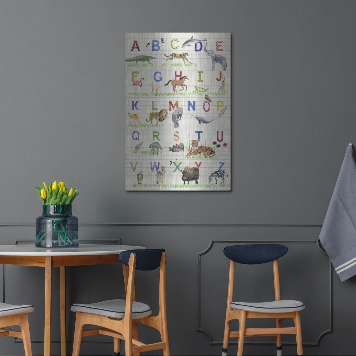 'Alphabet Animals' by Alicia Ludwig – Metal Wall Art, 24x36 room view