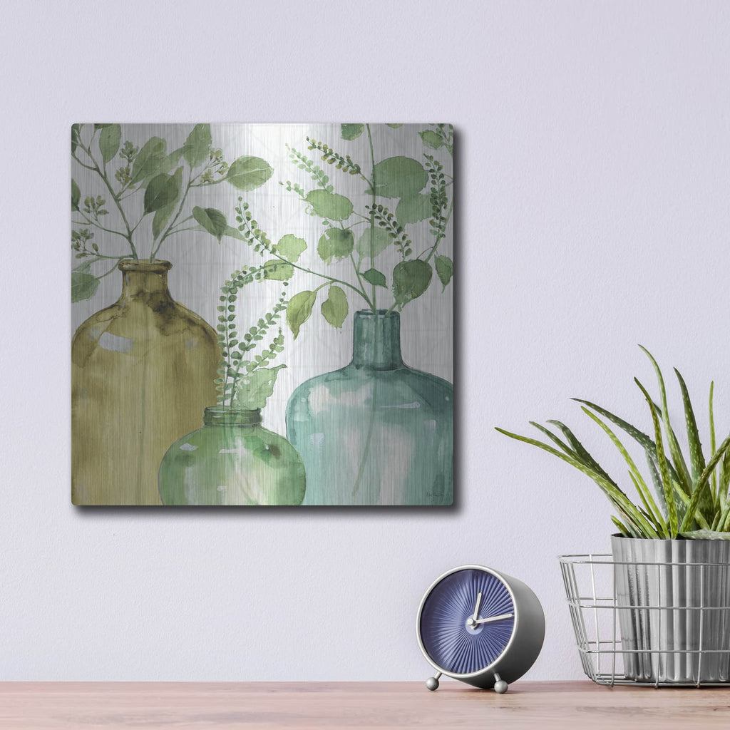 'Mixed Greens LV' by Lisa Audit – Metal Wall Art, 12x12 room view