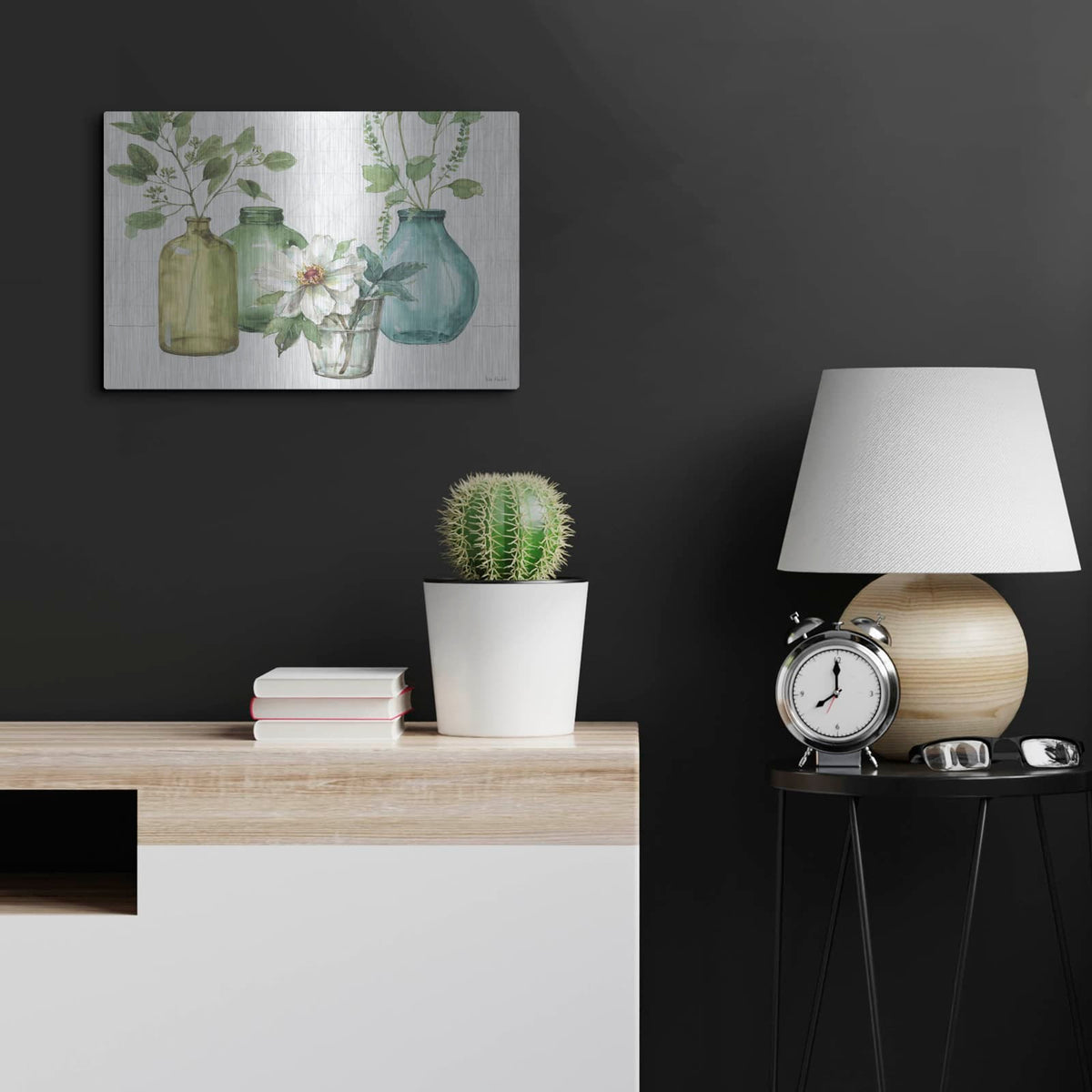 'Mixed Greens LXI' by Lisa Audit – Metal Wall Art, 24x16 room view