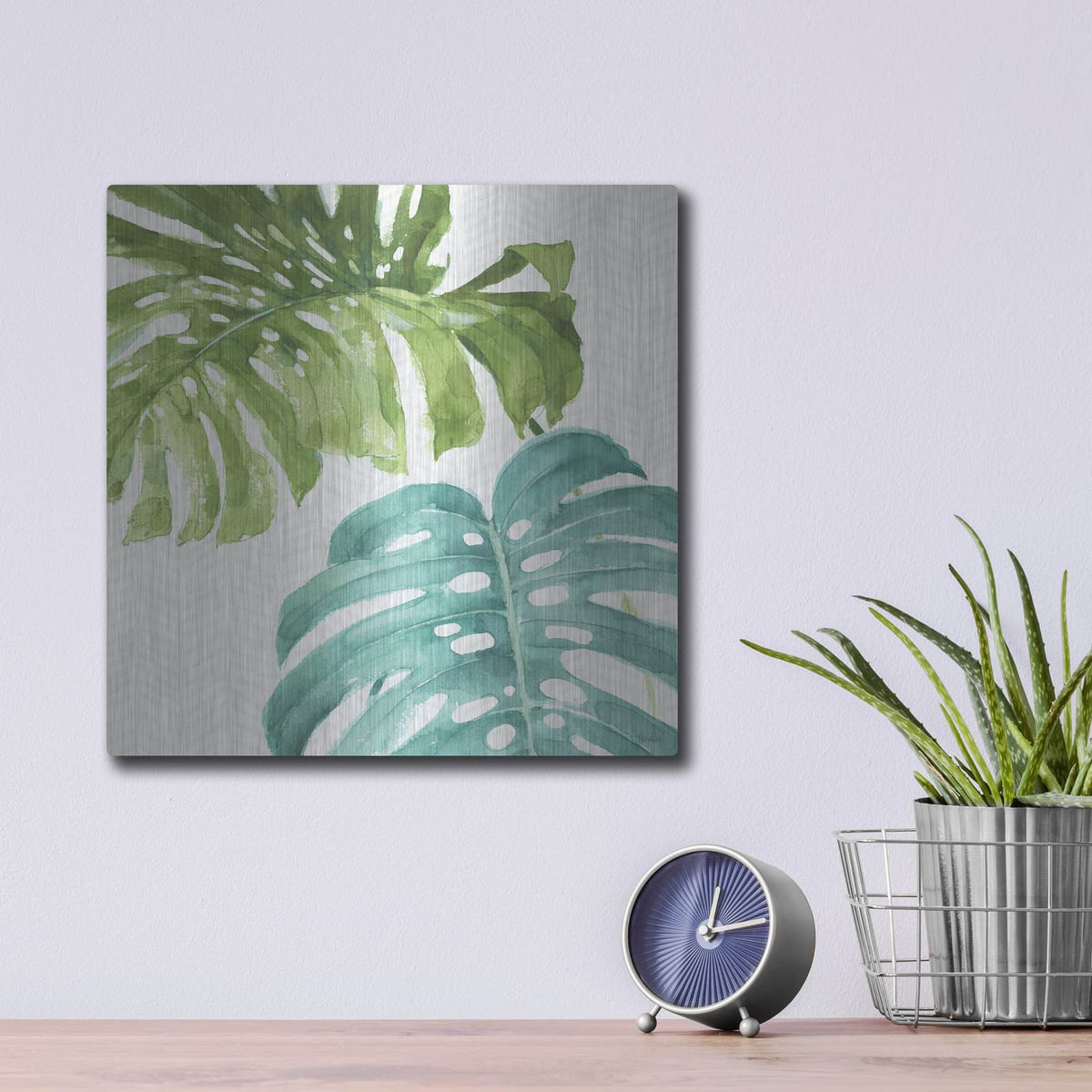 'Mixed Greens LXXVI' by Lisa Audit – Metal Wall Art, 12x12 room view