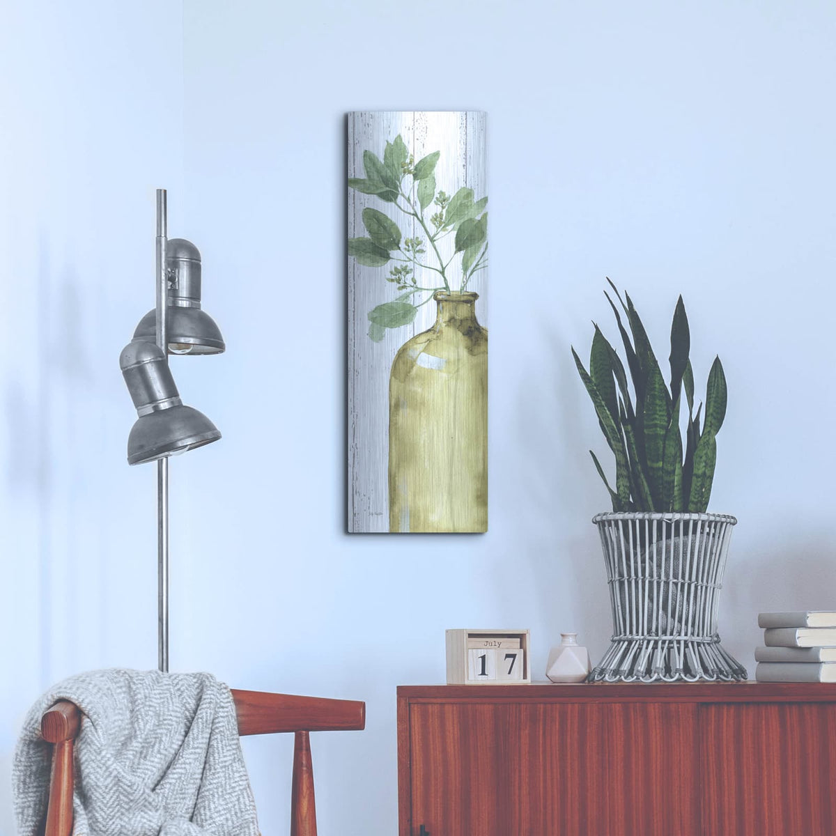 'Mixed Greens LXXXIV' by Lisa Audit – Metal Wall Art, 12x36 room view