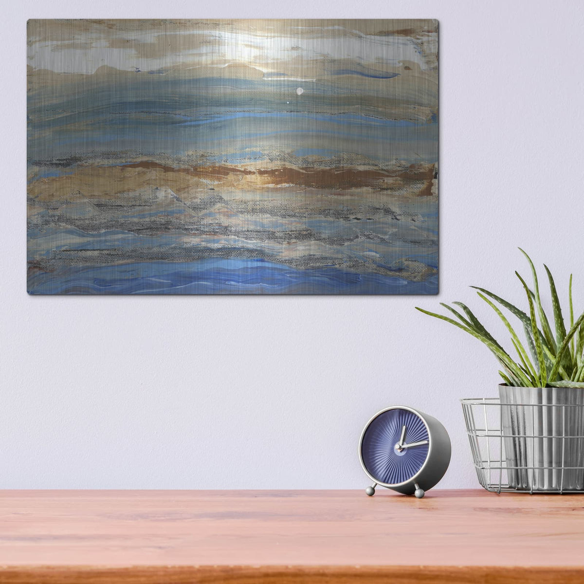 'Indigo Currents 1' by Alicia Ludwig – Metal Wall Art, 16x12 room view