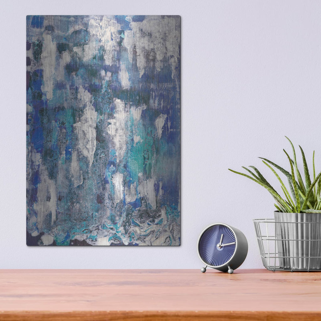 'Lapis Waterfall 1' by Alicia Ludwig – Metal Wall Art, 12x16 room view