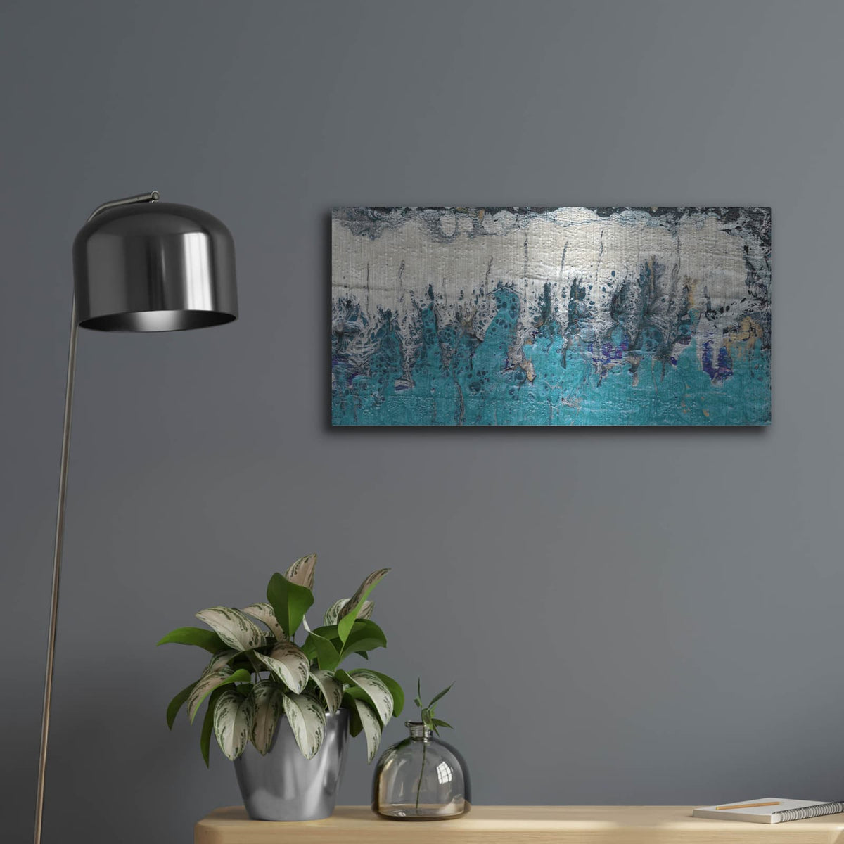 'Bering Strait 2' by Alicia Ludwig – Metal Wall Art, 24x12 room view