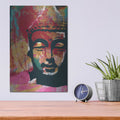 'Painted Buddha IV' by Linda Woods – Metal Wall Art, 12x16 room view