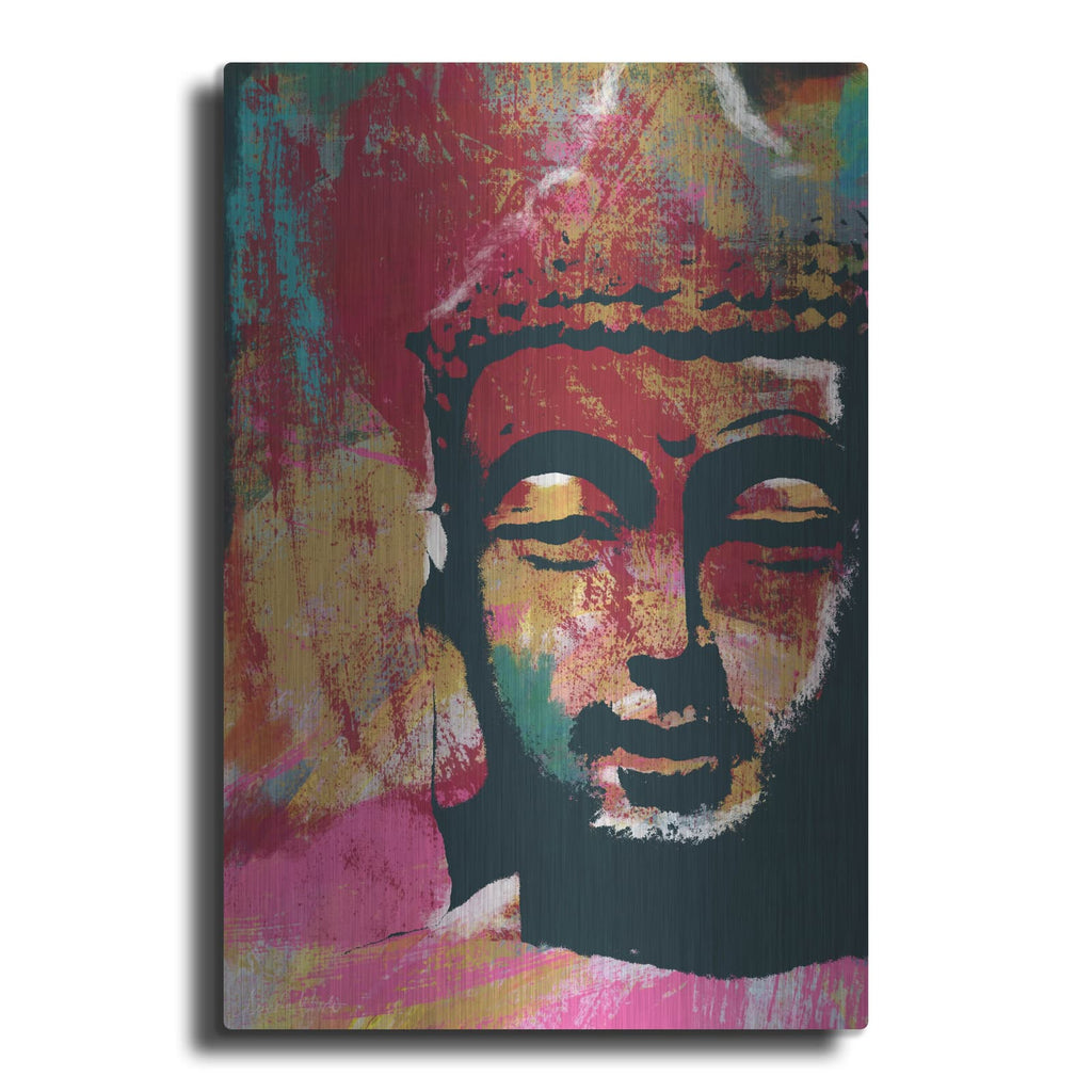 'Painted Buddha IV' by Linda Woods – Metal Wall Art