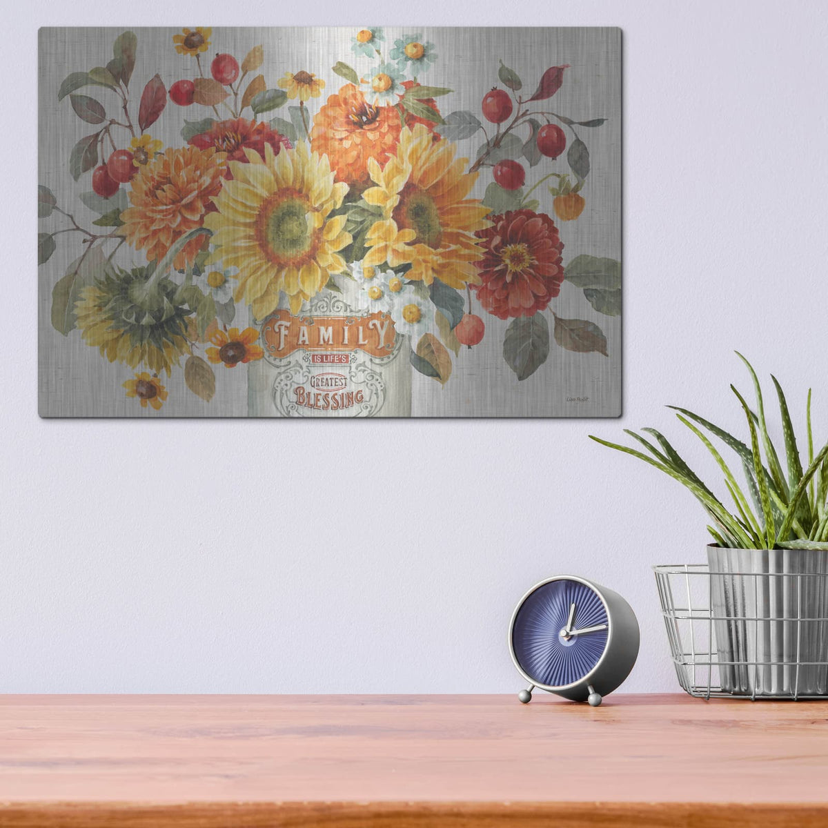 'Autumn In Bloom I' by Lisa Audit – Metal Wall Art, 16x12 room view
