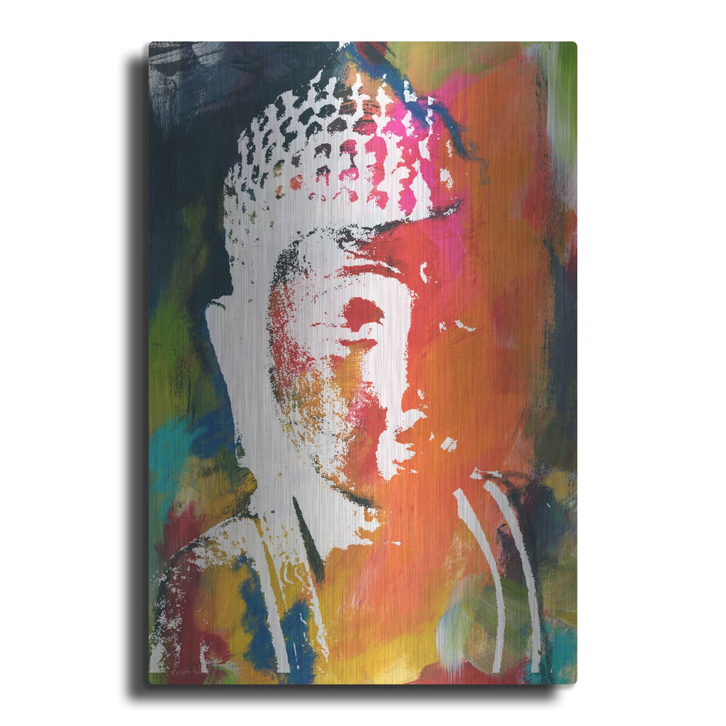 'Painted Buddha V' by Linda Woods – Metal Wall Art