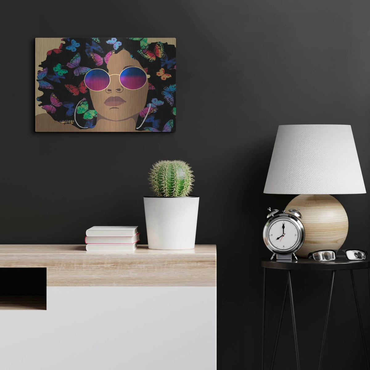 'Butterfly Diva 1' by Alonzo Saunders – Metal Wall Art, 24x16 room view