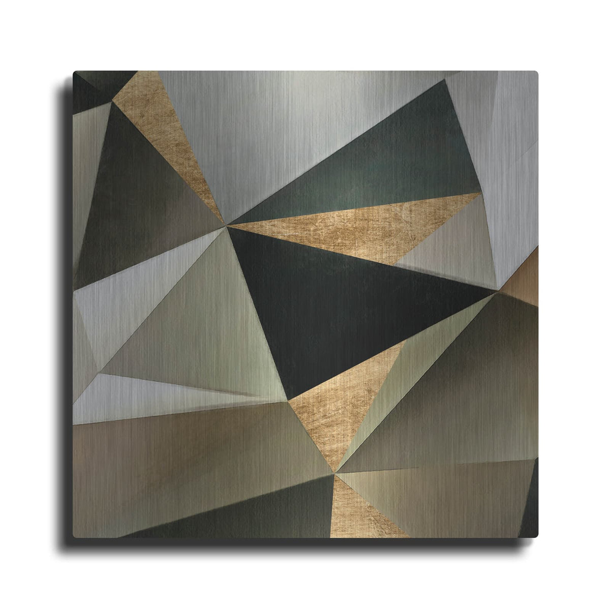 'Gold Polygon Wall 2' by Alonzo Saunders – Metal Wall Art