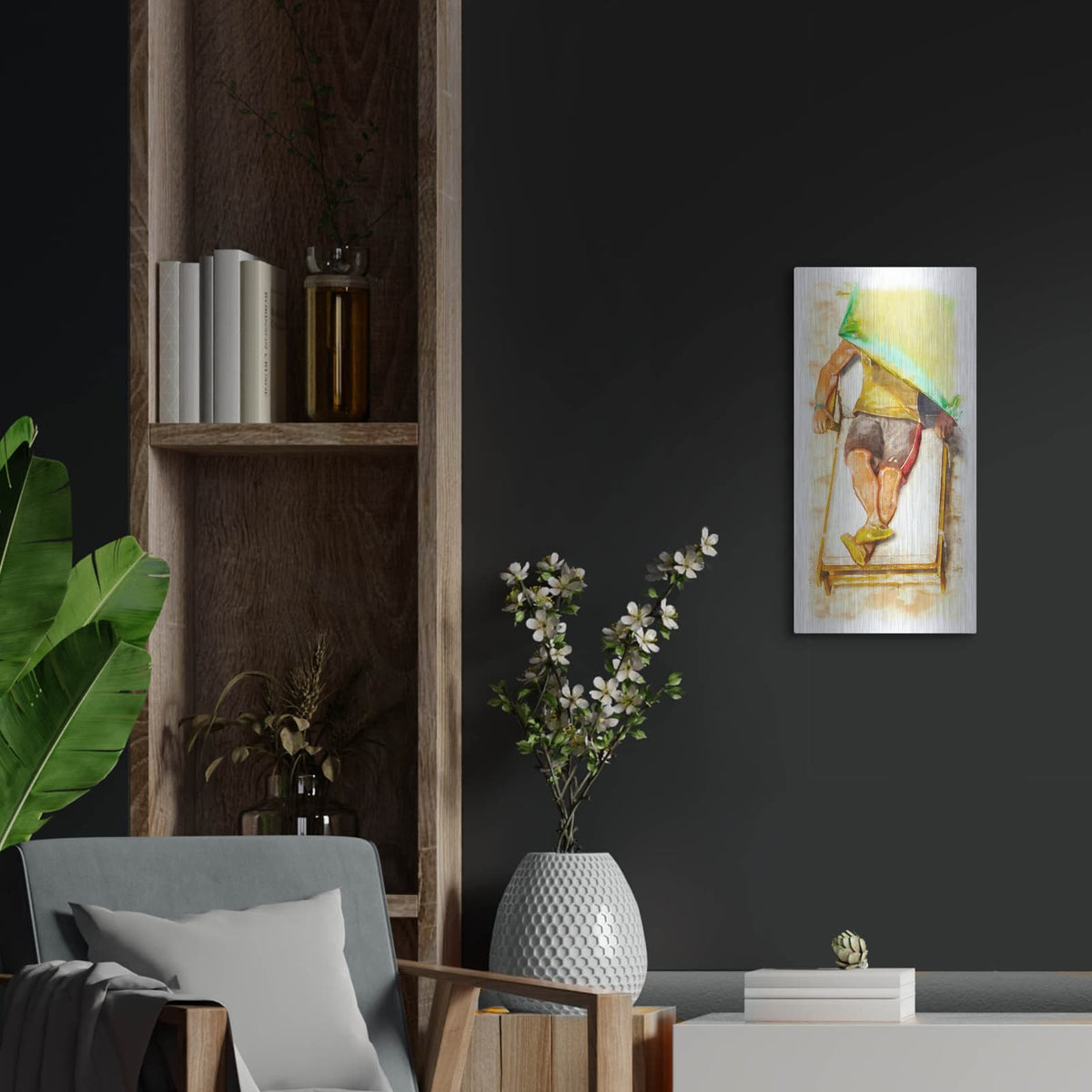 'Laid Out 2' by Alonzo Saunders – Metal Wall Art, 12x24 room view