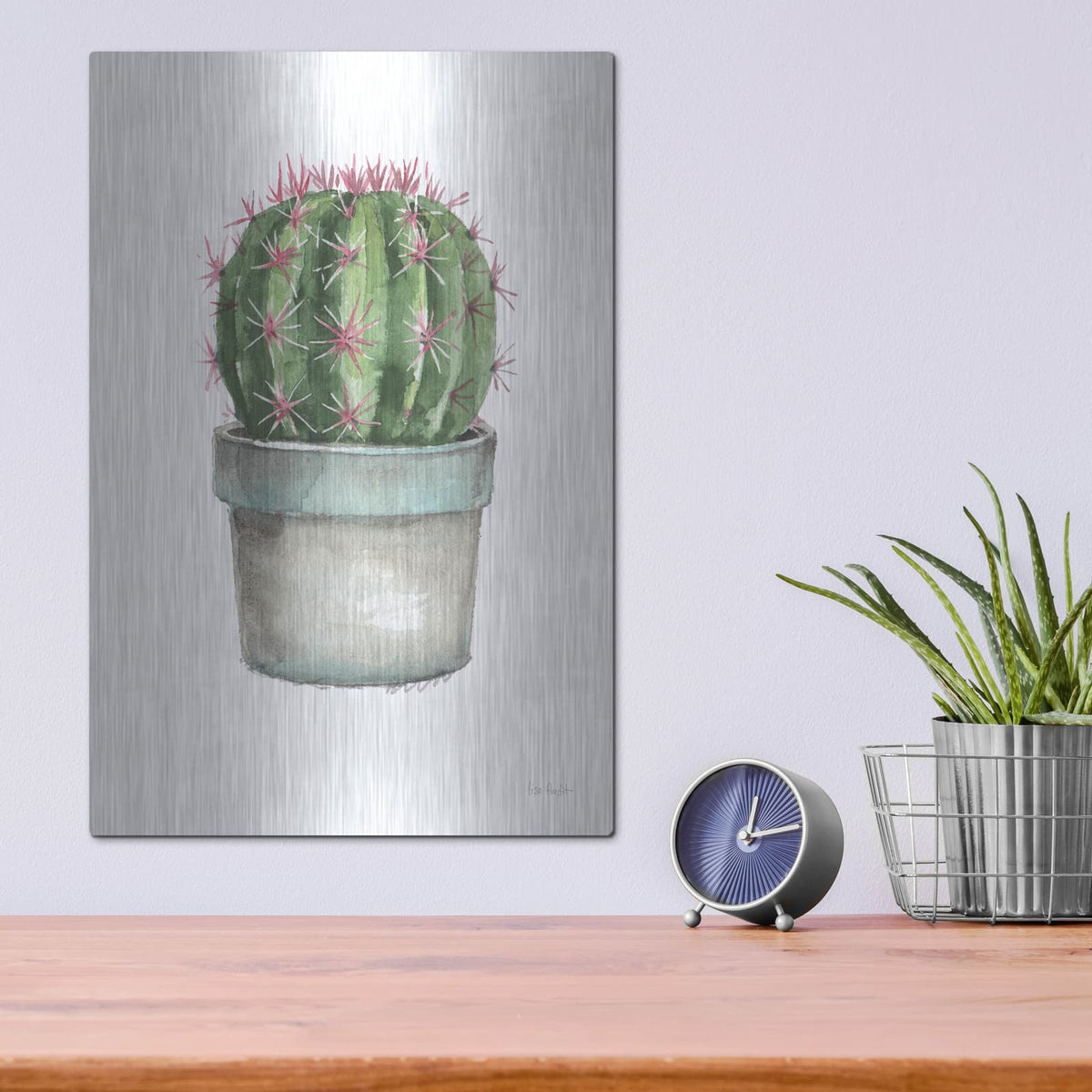 'Mixed Greens Succulent II' by Lisa Audit – Metal Wall Art, 12x16 room view