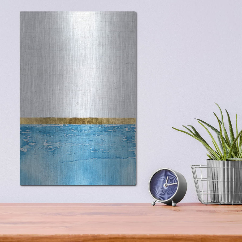 'Embellished Gold Horizon 1' by Alonzo Saunders – Metal Wall Art, 12x16 room view
