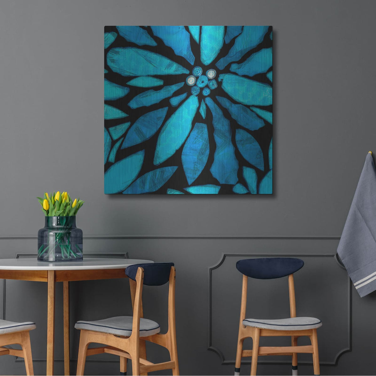 'Black And Blue 2' by Alonzo Saunders – Metal Wall Art, 36x36 room view