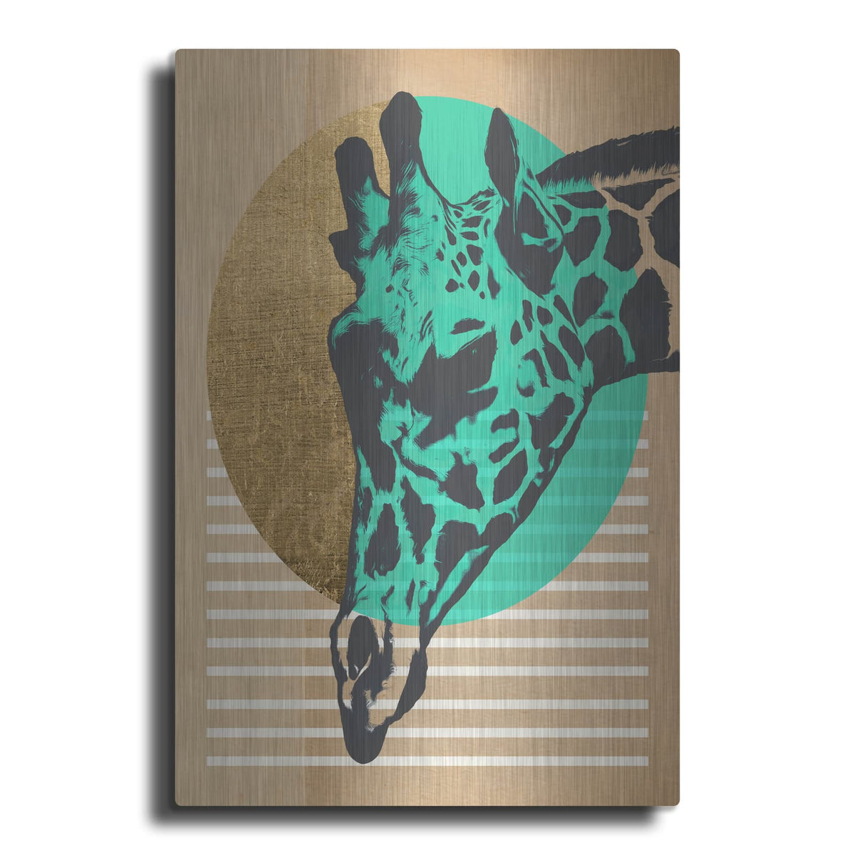 'Gold Geometric Giraffe 1' by Alonzo Saunders – Metal Wall Art