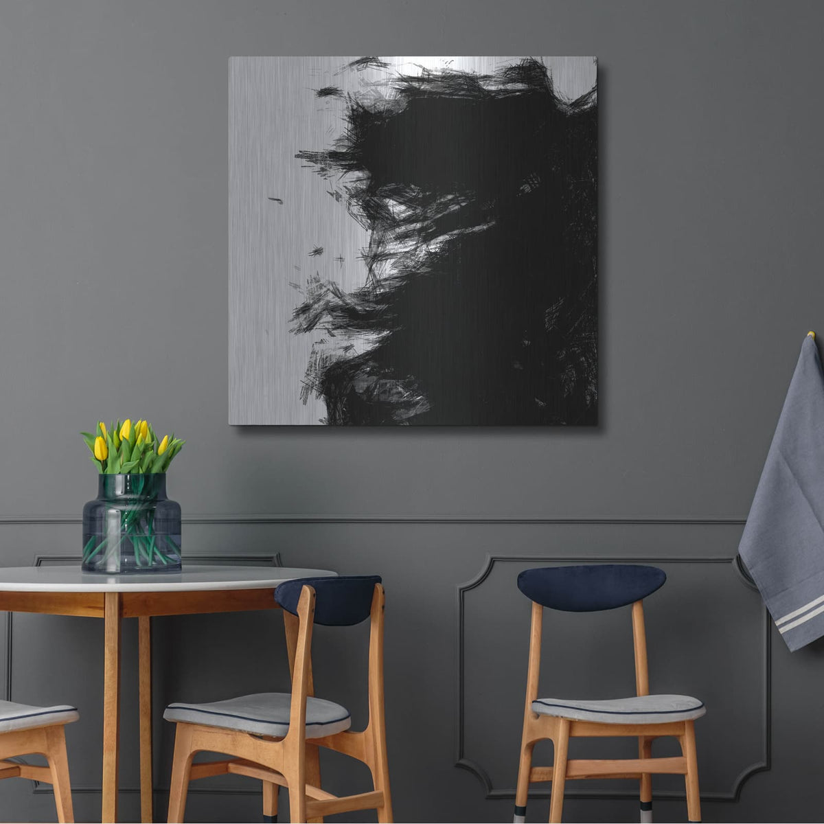 'Sketchy 3' by Alonzo Saunders – Metal Wall Art, 36x36 room view