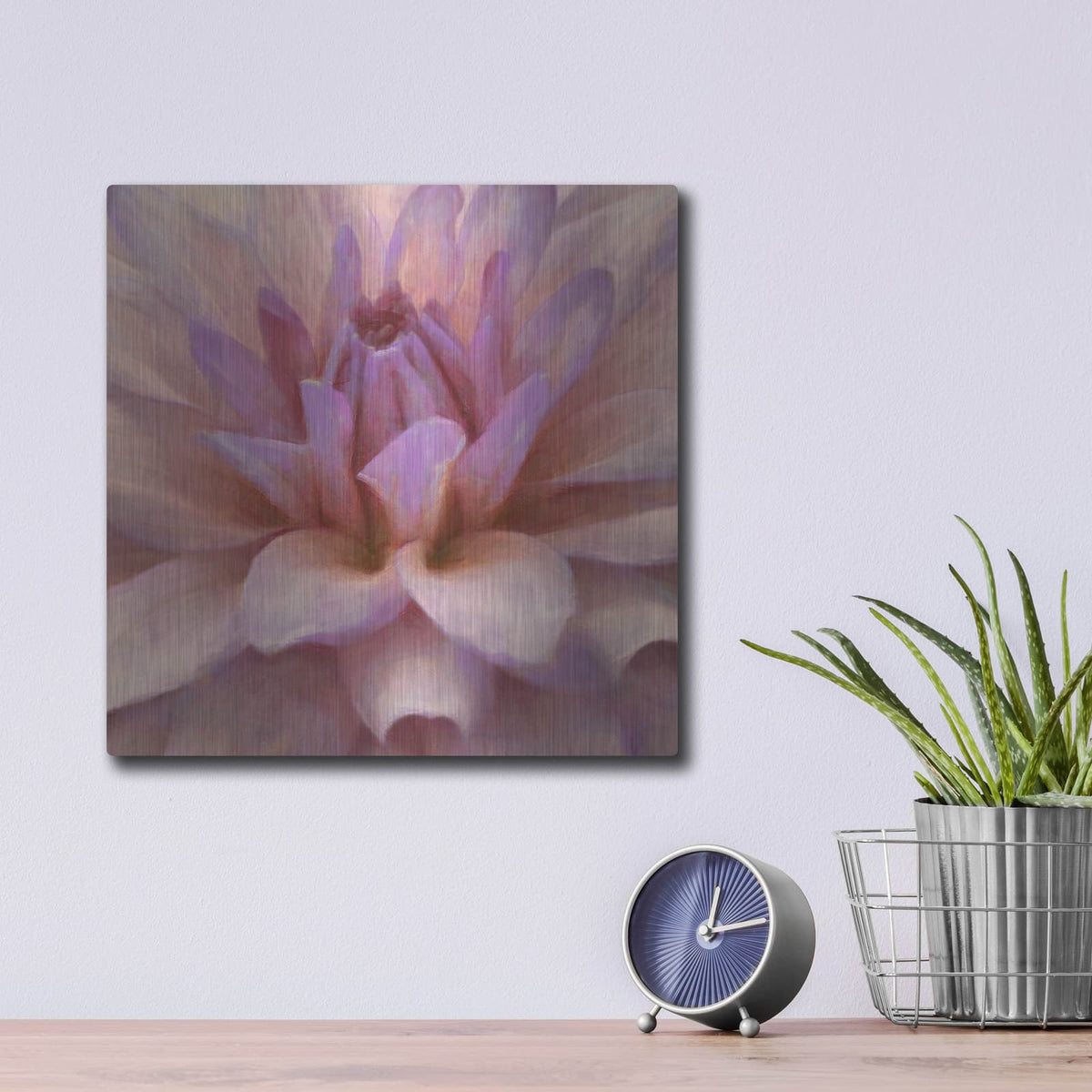 'Soft Wall Flower 2' by Alonzo Saunders – Metal Wall Art, 12x12 room view