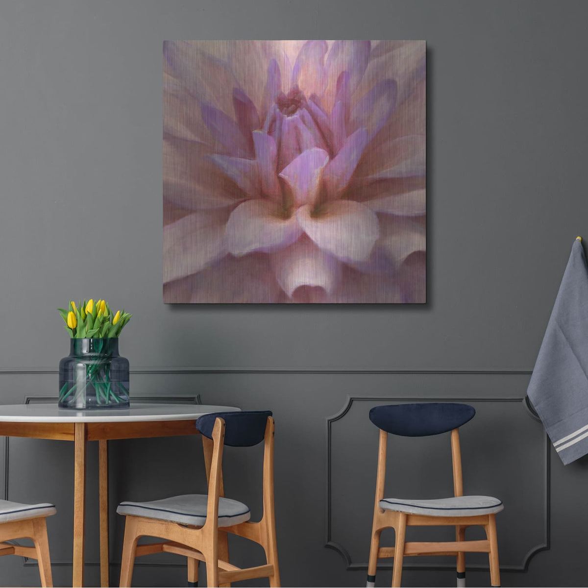'Soft Wall Flower 2' by Alonzo Saunders – Metal Wall Art, 36x36 room view