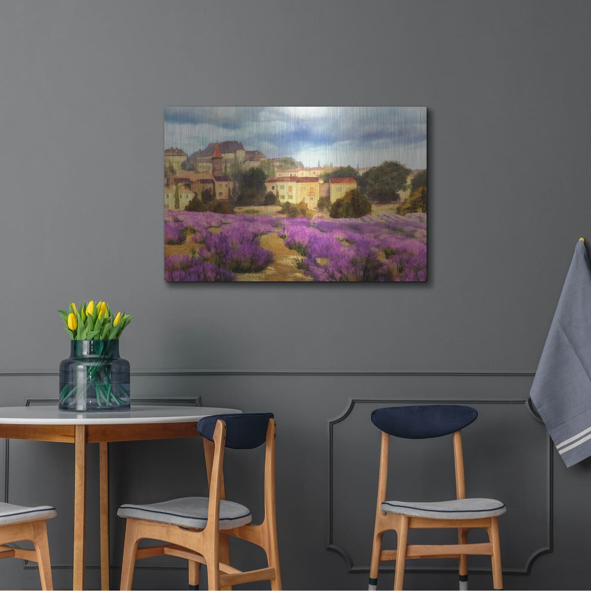 'Provence's Lavender Fields 1' by Alonzo Saunders – Metal Wall Art, 36x24 room view