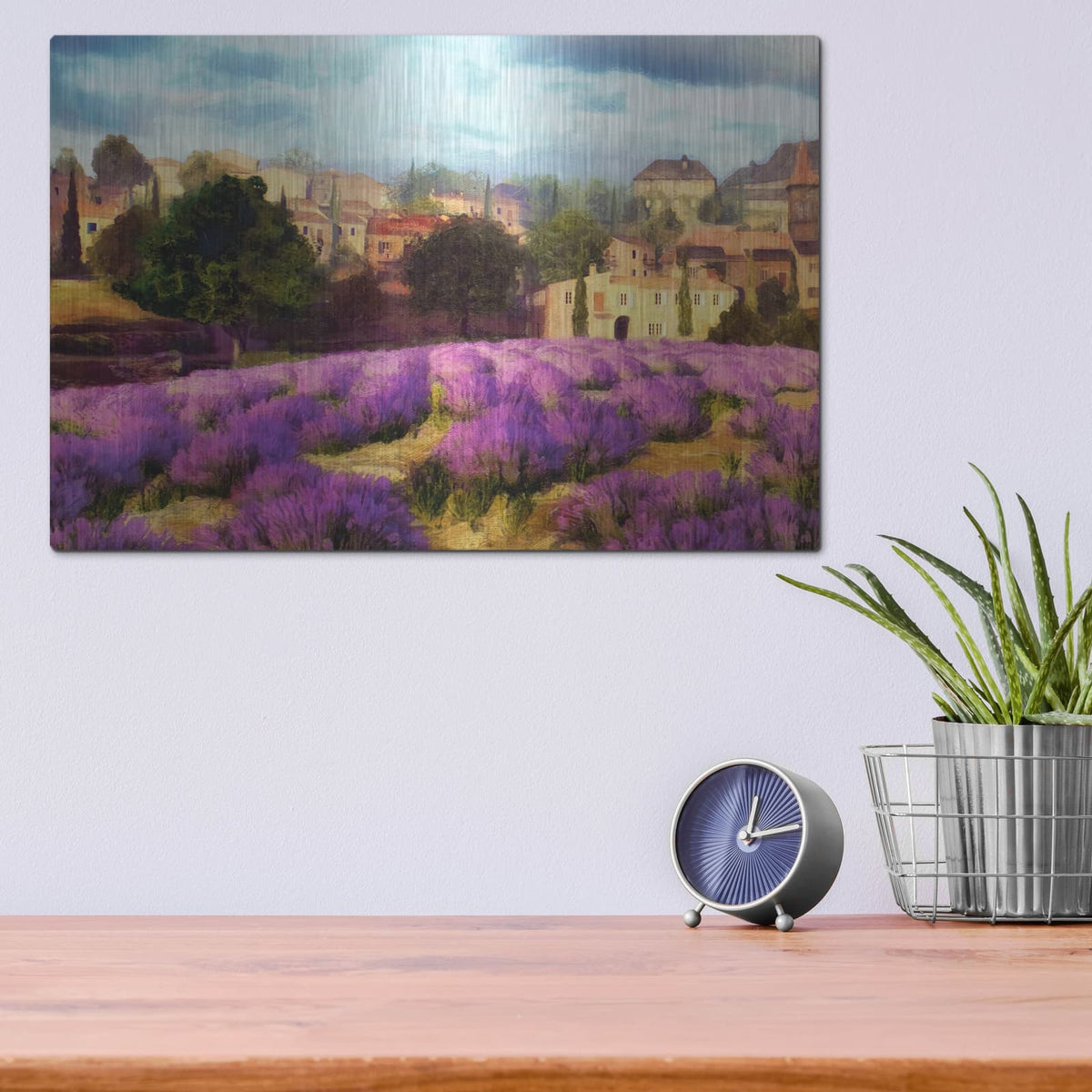 'Provence's Lavender Fields 2' by Alonzo Saunders – Metal Wall Art, 16x12 room view