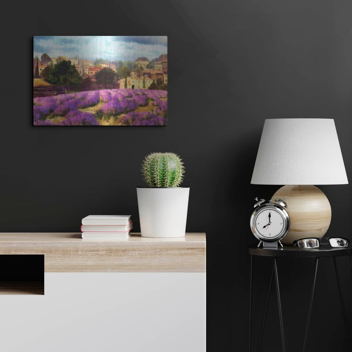'Provence's Lavender Fields 2' by Alonzo Saunders – Metal Wall Art, 24x16 room view