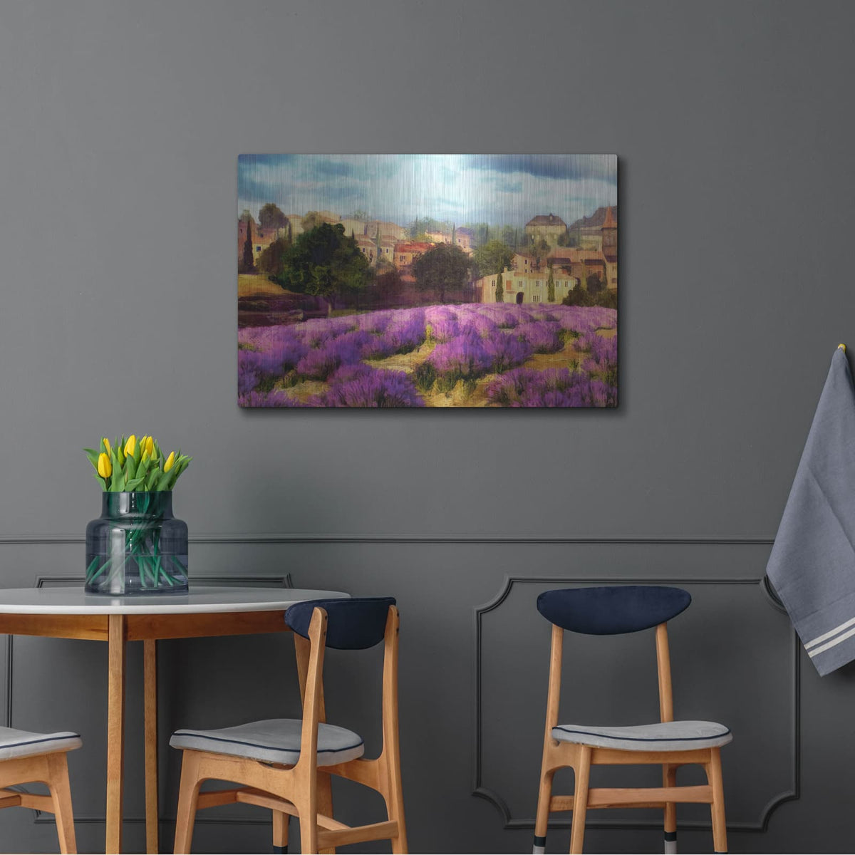 'Provence's Lavender Fields 2' by Alonzo Saunders – Metal Wall Art, 36x24 room view