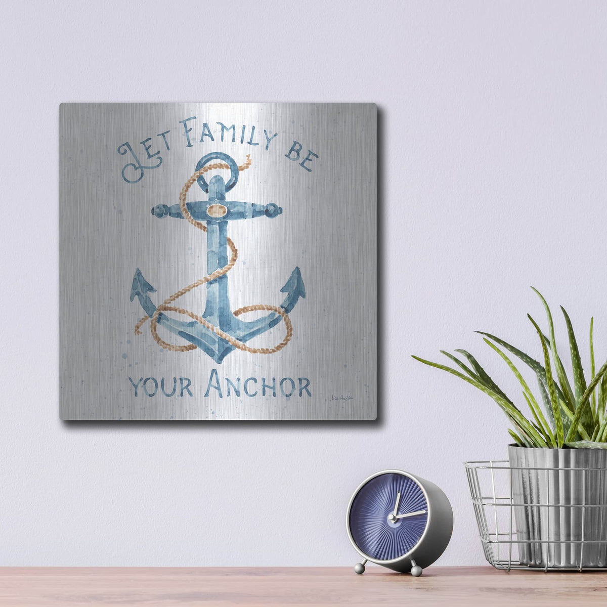 'Nautical Life IV' by Lisa Audit – Metal Wall Art, 12x12 room view