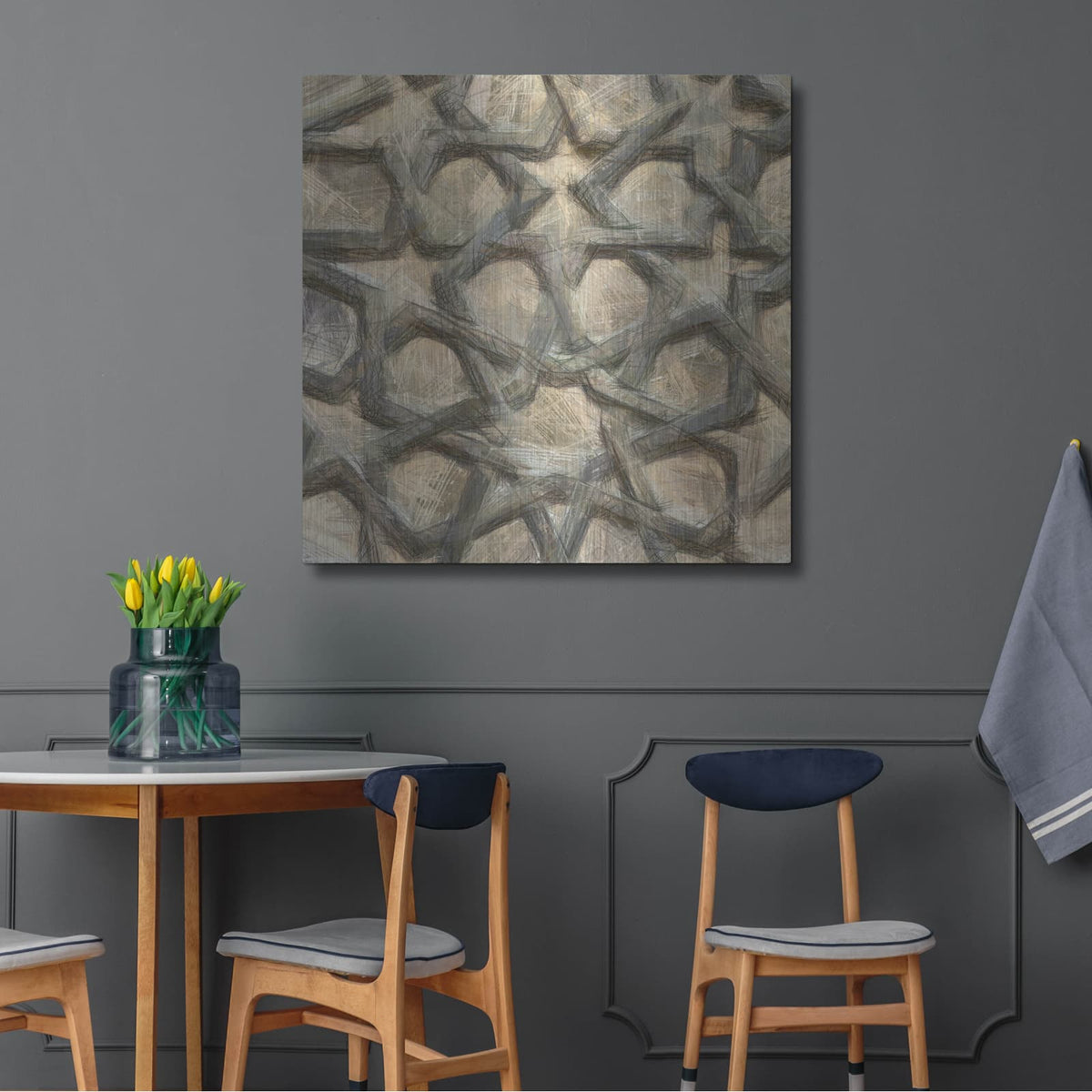 'Ornamental Design 3' by Alonzo Saunders – Metal Wall Art, 36x36 room view
