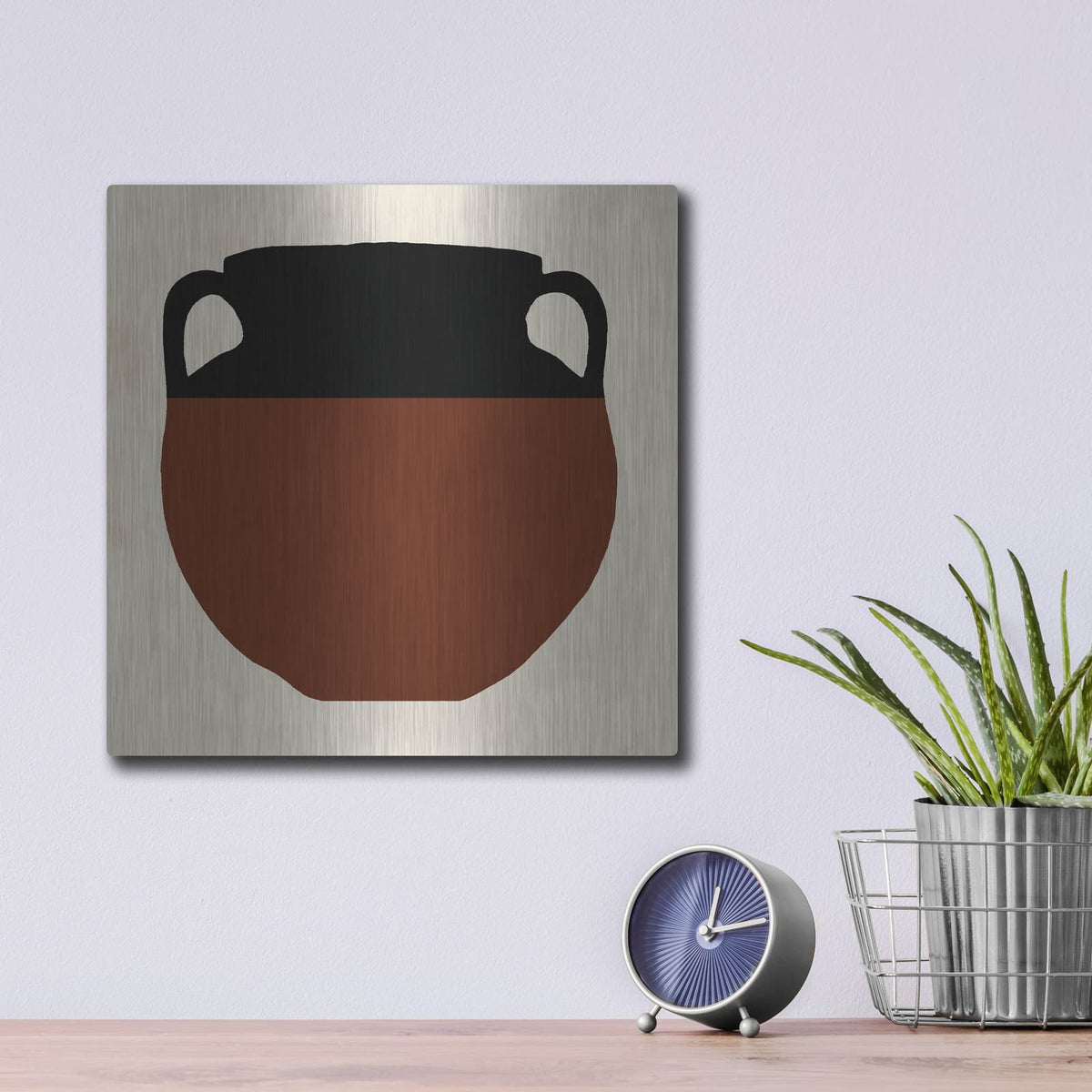 'Clay Pot 1' by Alonzo Saunders – Metal Wall Art, 12x12 room view