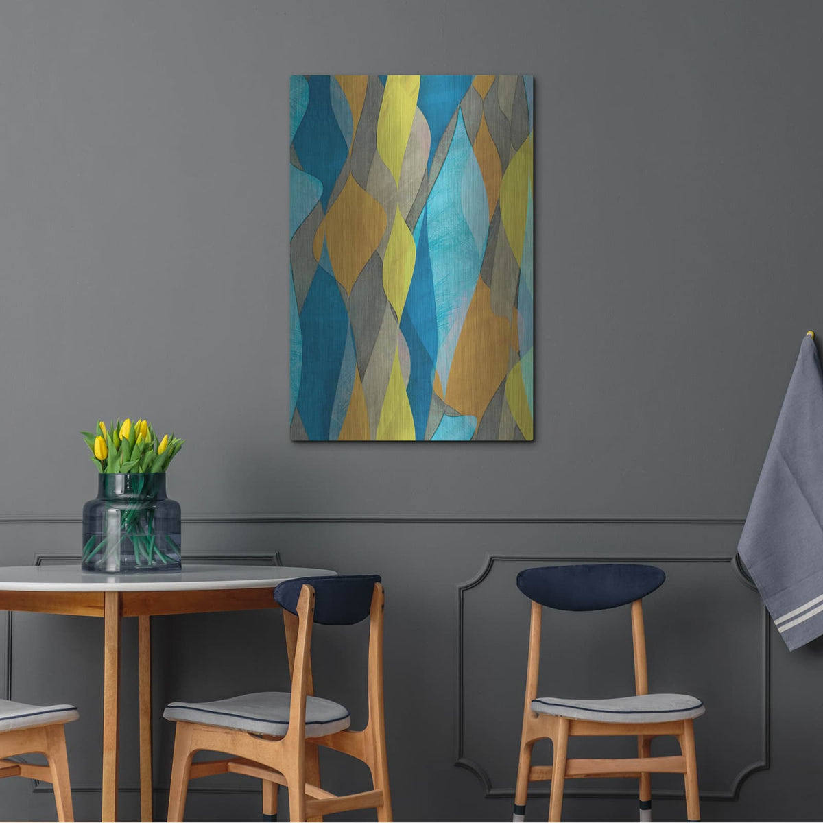 'Colorful Cascade 1' by Alonzo Saunders – Metal Wall Art, 24x36 room view