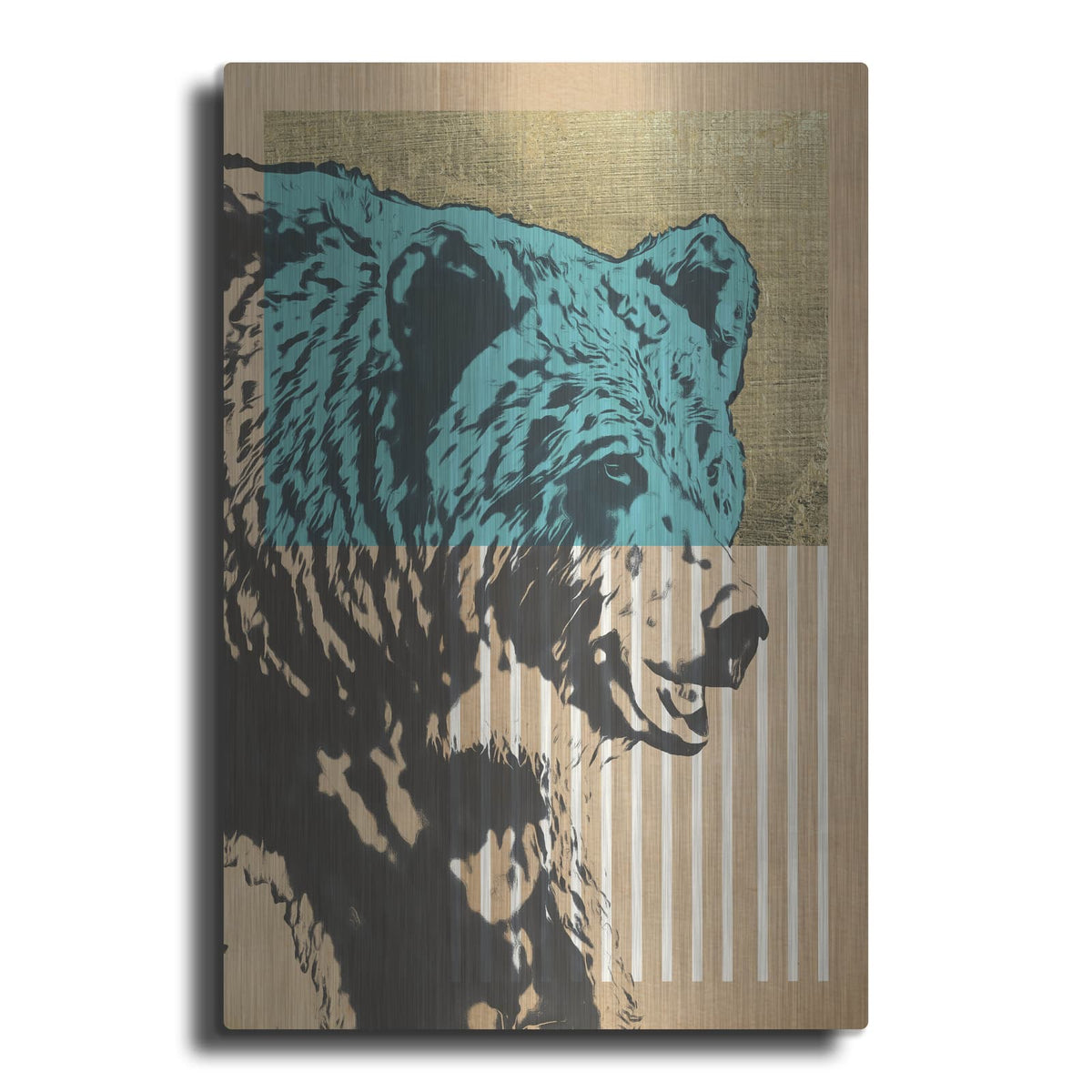 'Gold Geometric Bear 2' by Alonzo Saunders – Metal Wall Art