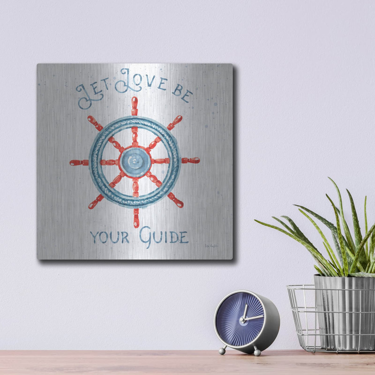 'Nautical Life V' by Lisa Audit – Metal Wall Art, 12x12 room view