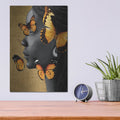 'Monochrome Golden Butterfly 1' by Alonzo Saunders – Metal Wall Art, 12x16 room view