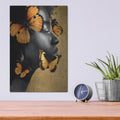 'Monochrome Golden Butterfly 2' by Alonzo Saunders – Metal Wall Art, 12x16 room view