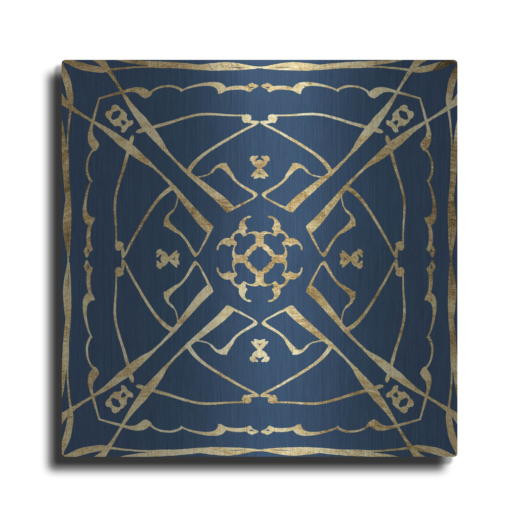'Motif On Blue 5' by Alonzo Saunders – Metal Wall Art