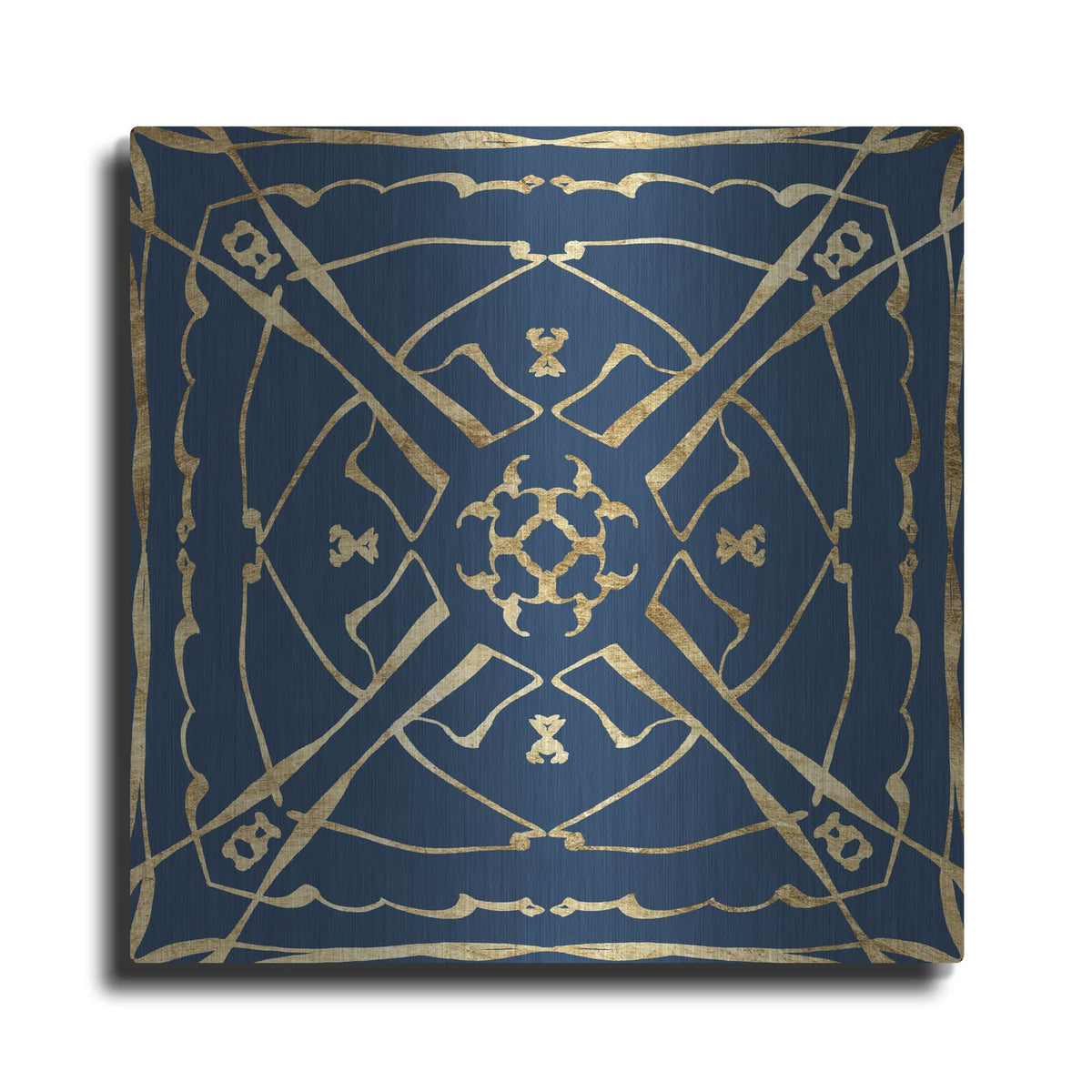 'Motif On Blue 5' by Alonzo Saunders – Metal Wall Art