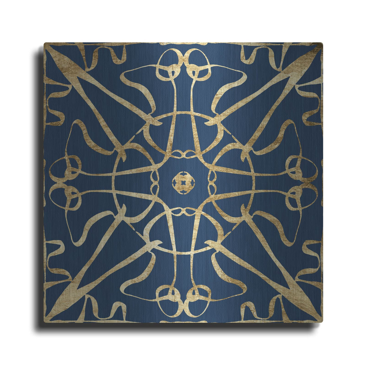 'Motif On Blue 6' by Alonzo Saunders – Metal Wall Art