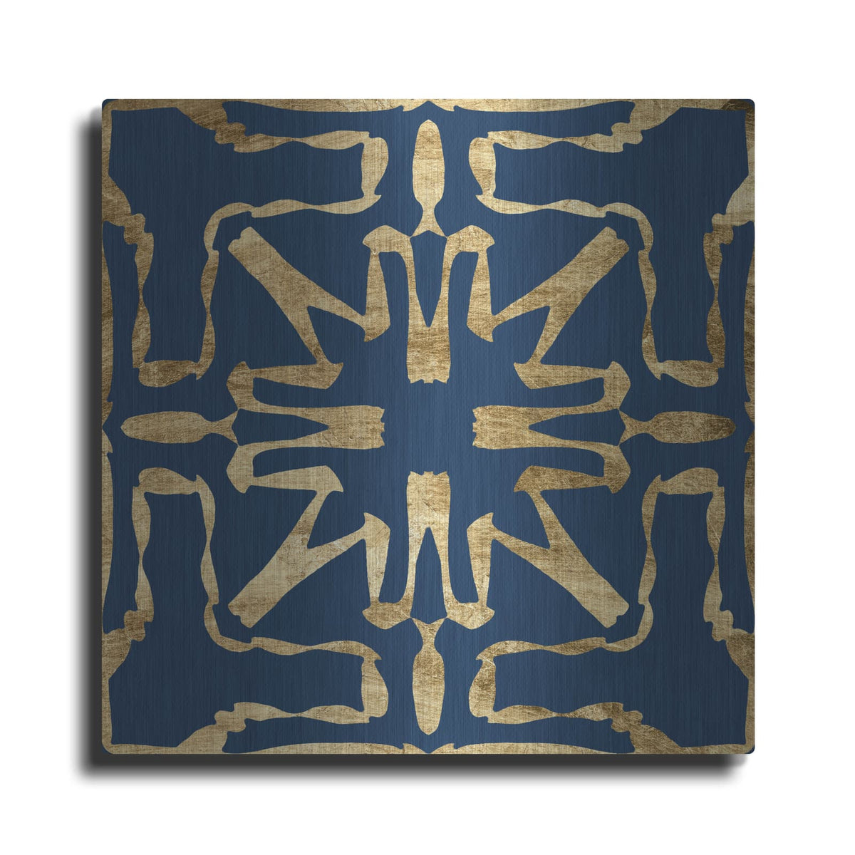 'Motif On Blue 7' by Alonzo Saunders – Metal Wall Art